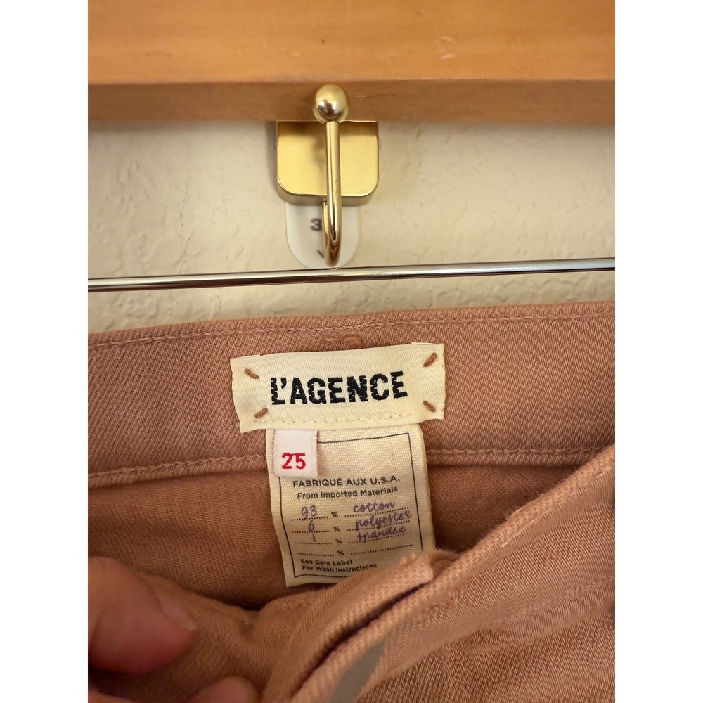 L'AGENCE Womens Sada Cropped Slim High-Rise Jeans in Light Mocha Size 25 Raw Hem - Picture 3 of 6